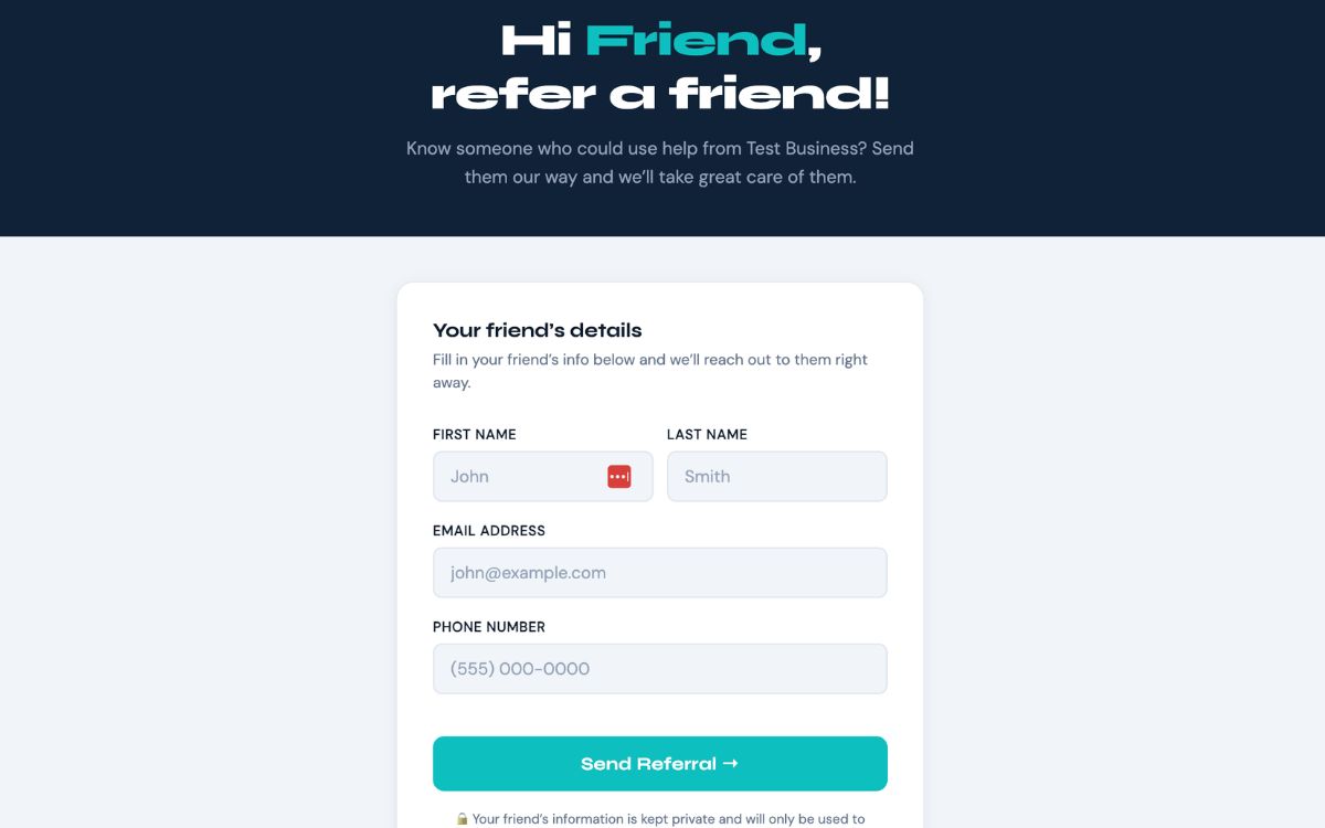 ReferralForge dashboard showing referral tracking and automated follow-up sequences